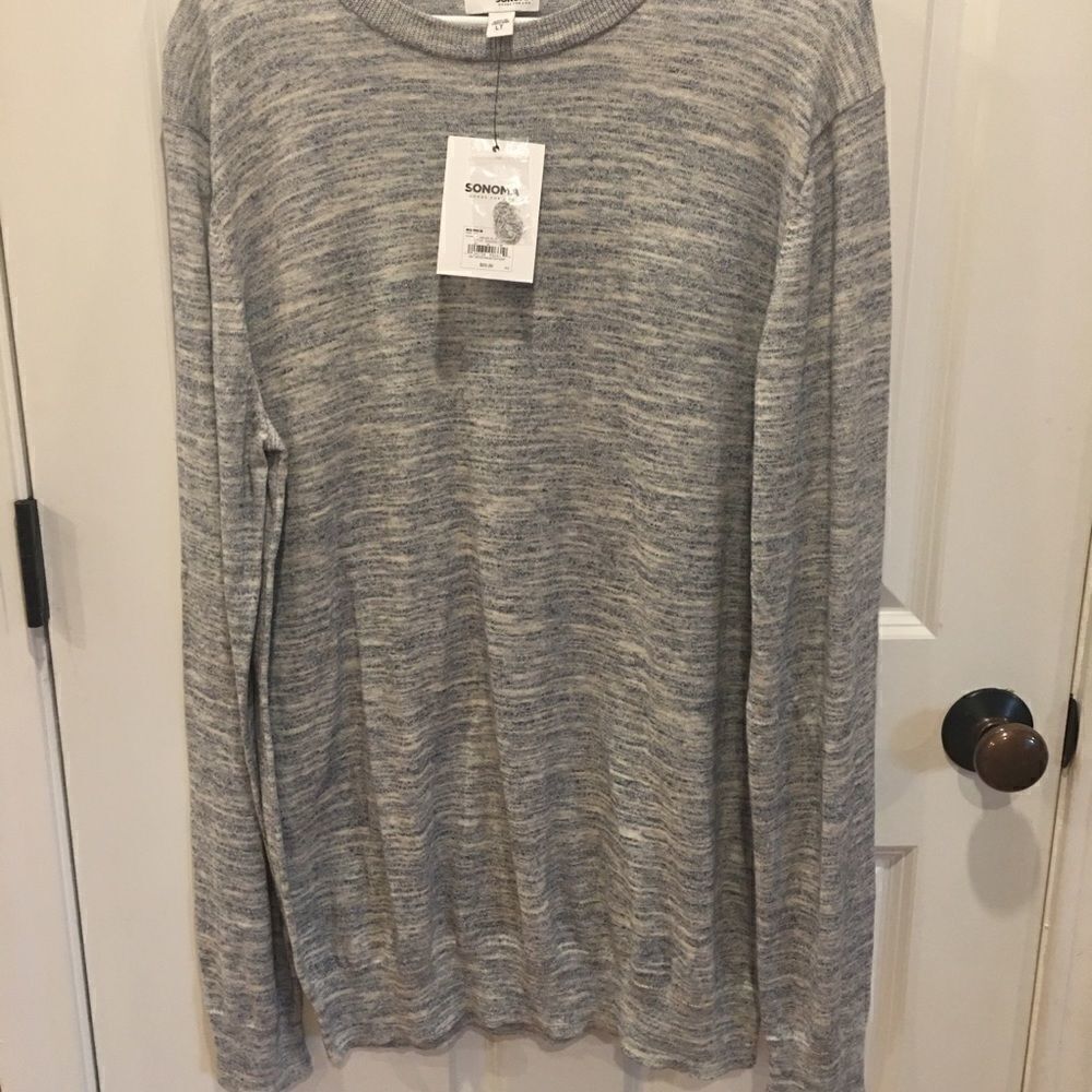Sonoma large tall sweater shirt scoop neck super soft blue